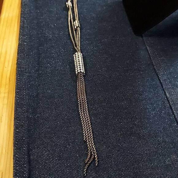 PARKLANE crystal necklace pendant tassel necklace hematite - Picture 4 of 11